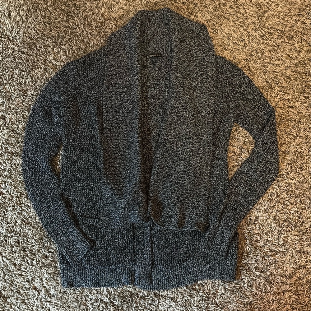 Express women’s cardigan sweater coverup, Sz S, Black and White Knit 🤍🖤